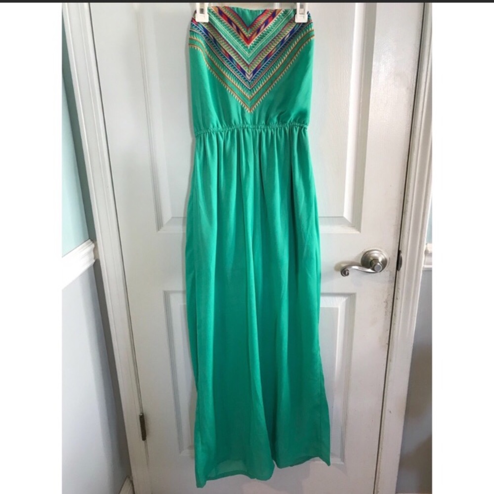 Strapless Green Jumpsuit